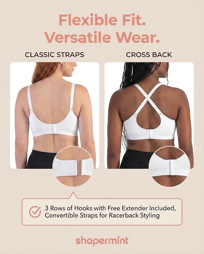 White, Adjustable Straps