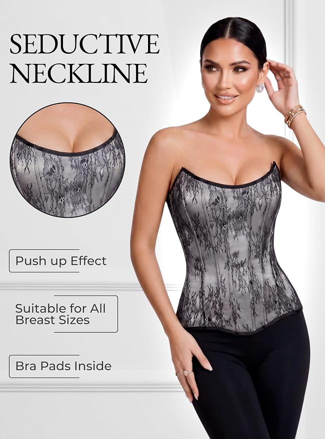 Grey Lace - Measure Your Body & Use the Size Chart!