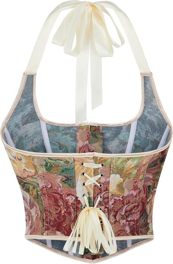 Halter Neck-vintage Colored Flower