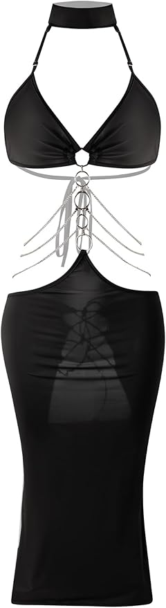 Exotic Charm Black Dress