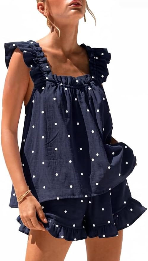 Navy and White Polka Dot