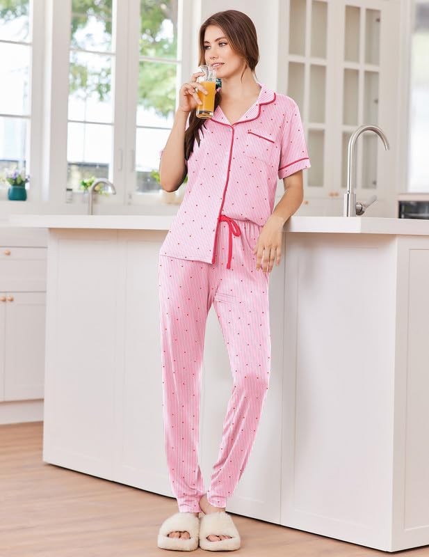 Pink Stripe Heart