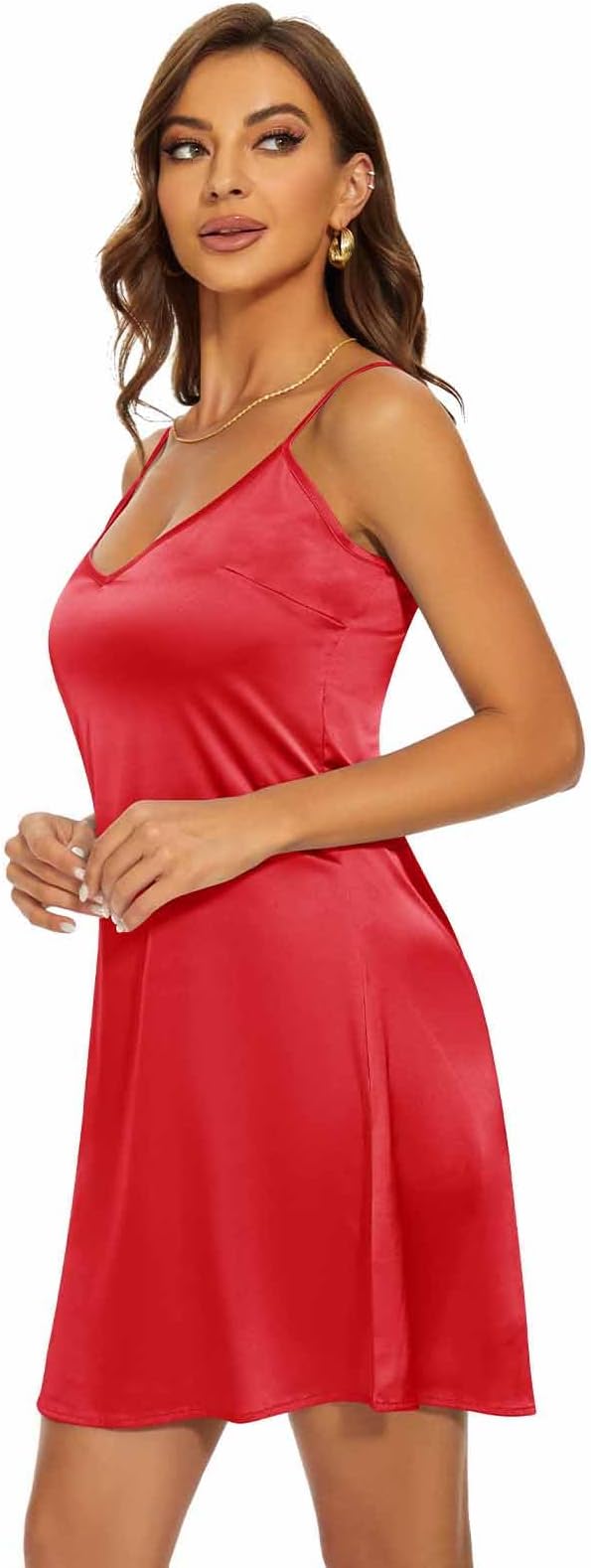 V Neck-red