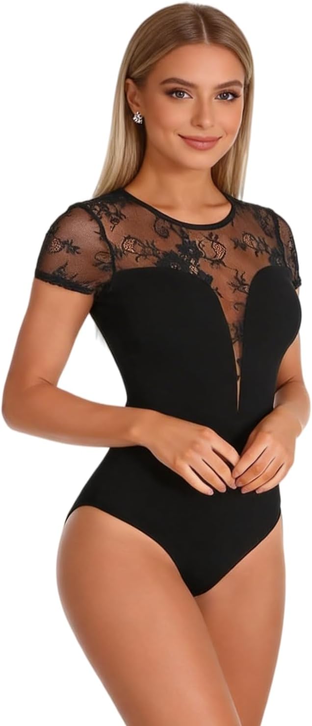 A Black Lace Short Sleeve