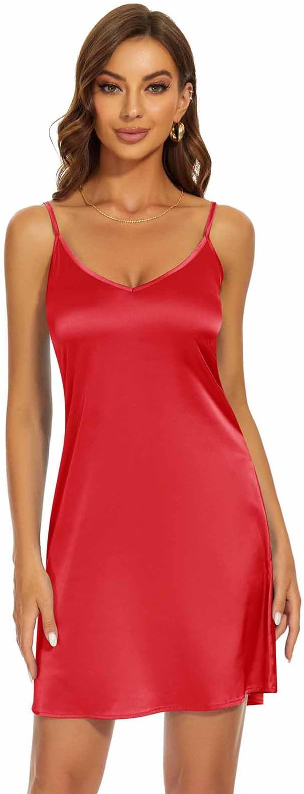 V Neck-red