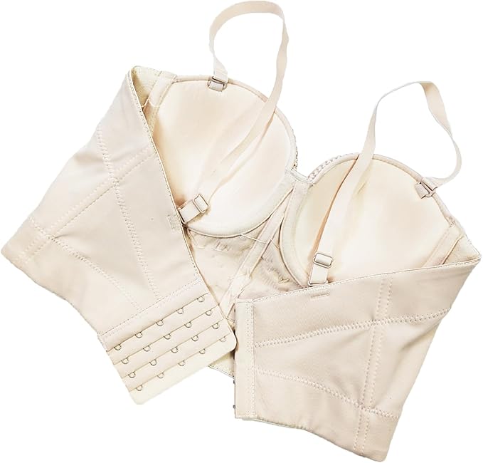 Pearls Beaded Bustier Corset Beige