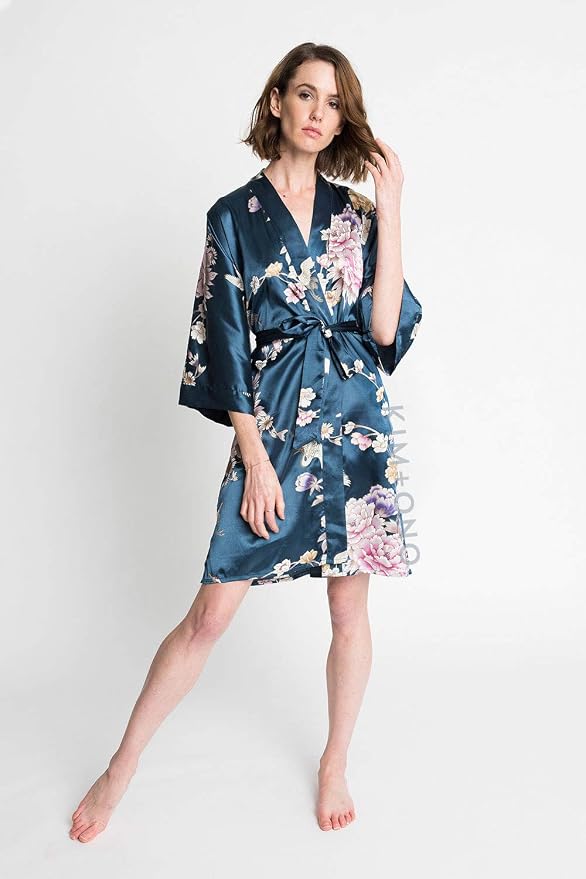 Chrysanthemum & Crane - Navy