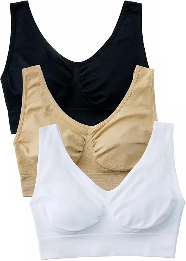 3pk: Black Nude White