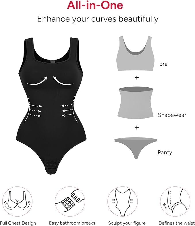 Black Thong Bodysuit