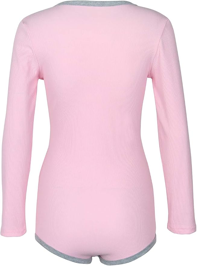 B-long Sleeve-pink&gray
