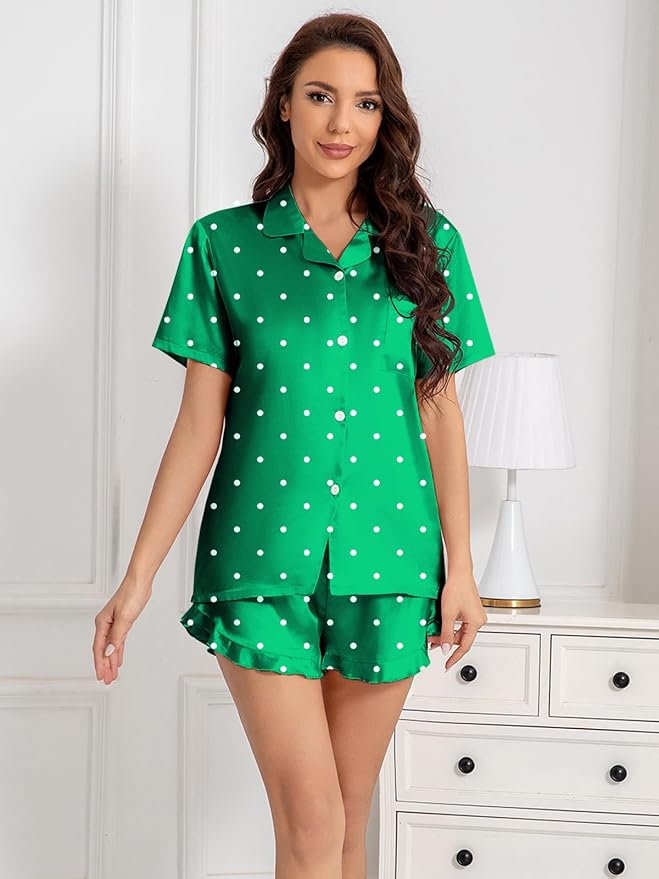 C Green Polka Dots
