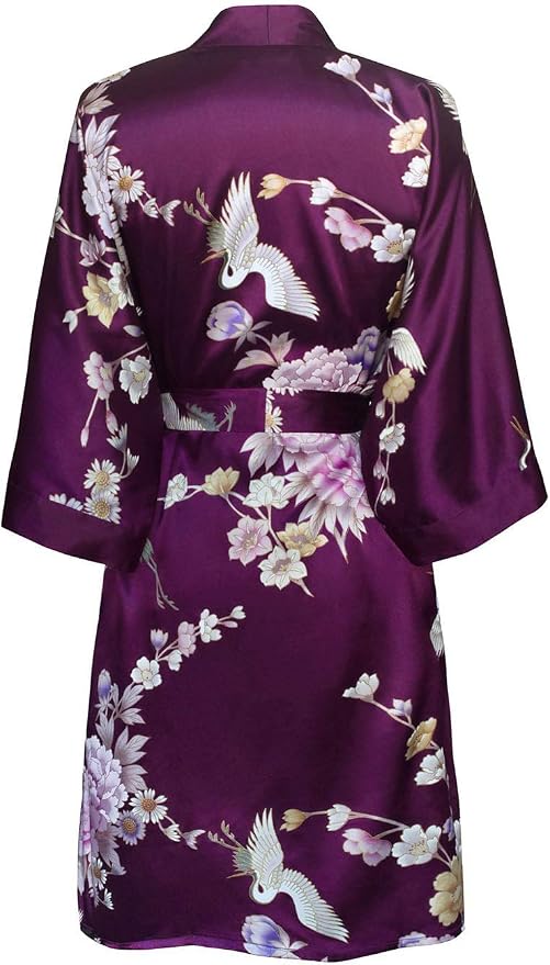 Chrysanthemum & Crane - Plum