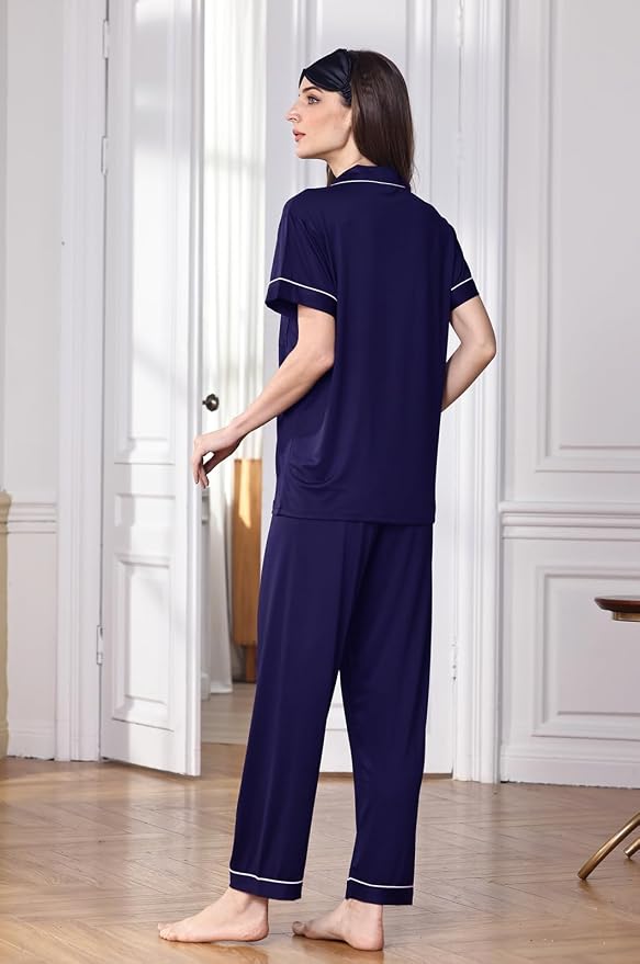 Navy With White Color Piping
