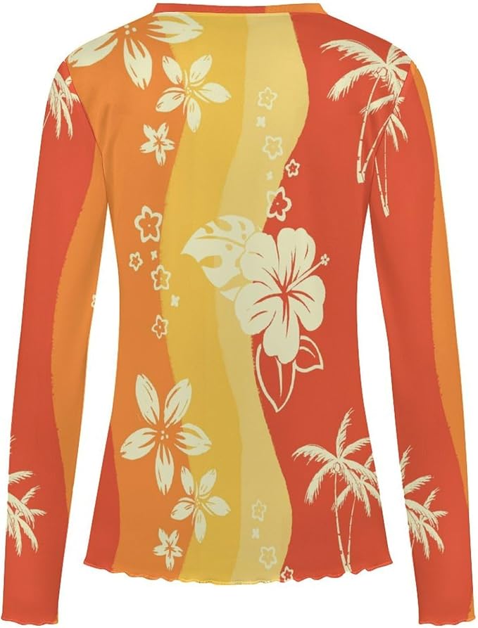 Orange White Floral