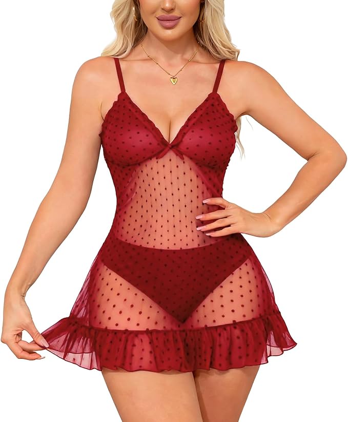 Wine Red Polka Dots