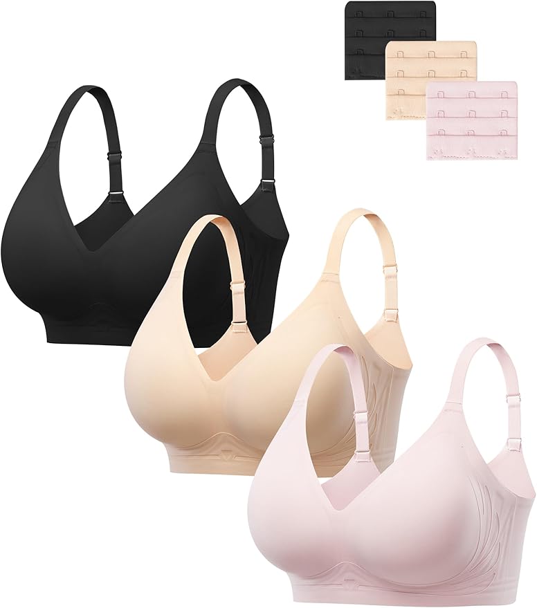 D: 3pack(black/Nude/Pink)