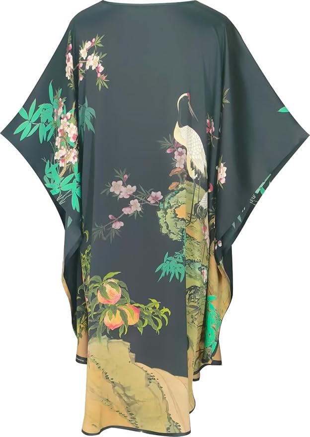 Crane Peach Blossom Painting - Black