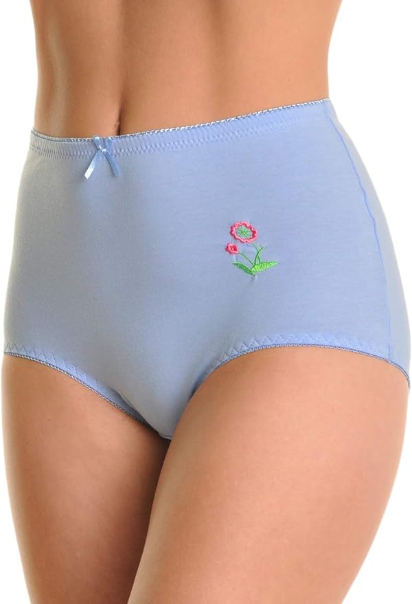 6 Pack: Full Coverage Panties W/ Wild Flower Design