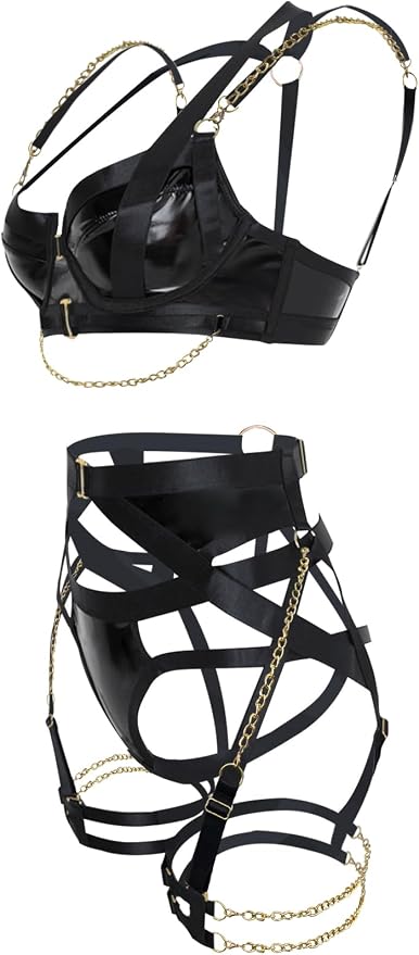 Pu Strappy Chain Black