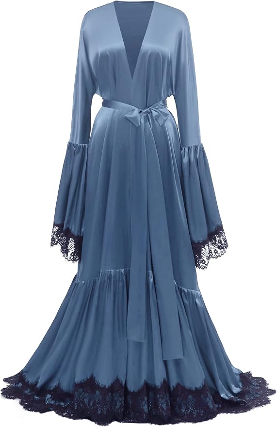 Dusty Blue-black Lace