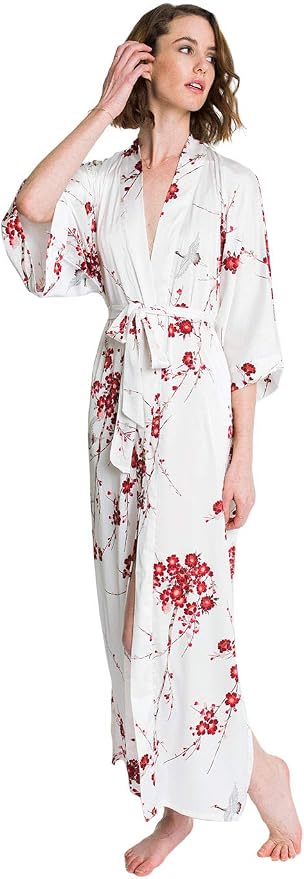 Cherry Blossom & Crane - White