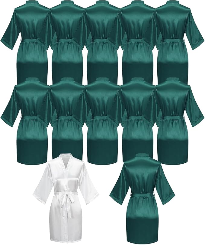 White, Dark Green