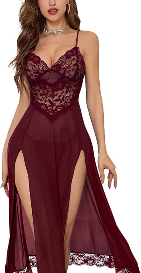 Long Burgundy Red