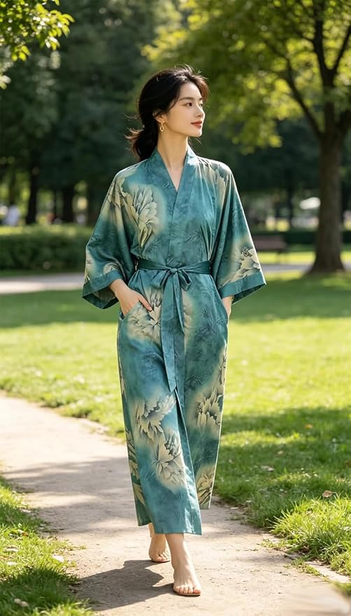 Pocket Cherry Blossoms - Blue Green