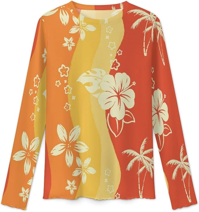 Orange White Floral