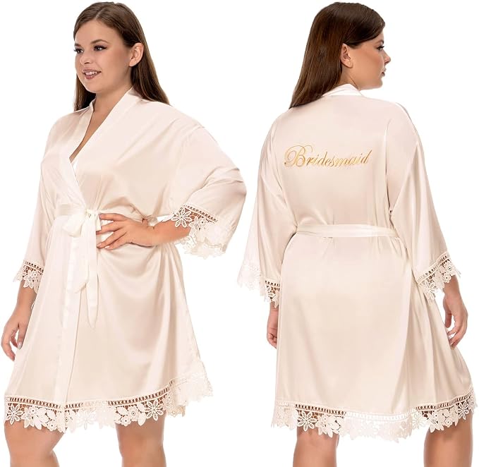 Bridesmaid-lace Champagne