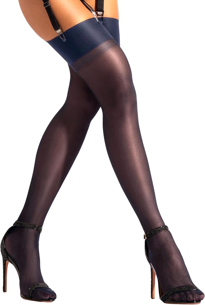 B05 | 1 Pair - Sheer Stockings | Navy Blue