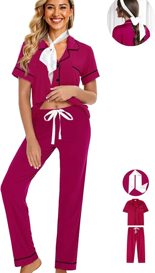 Hot Pink With Black Color Piping
