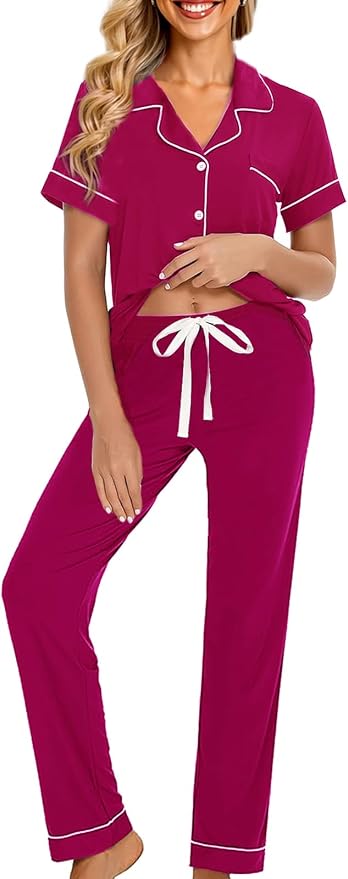 Hot Pink With White Color Piping