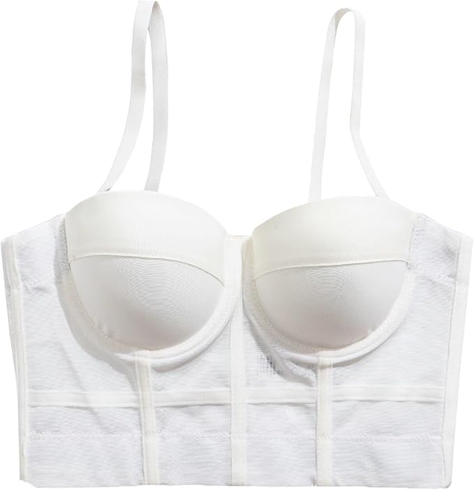 Mesh Breath Crop Top White