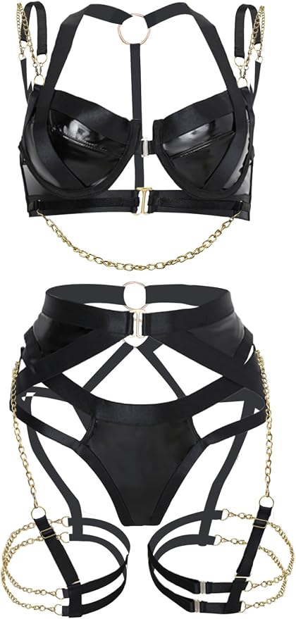 Pu Strappy Chain Black