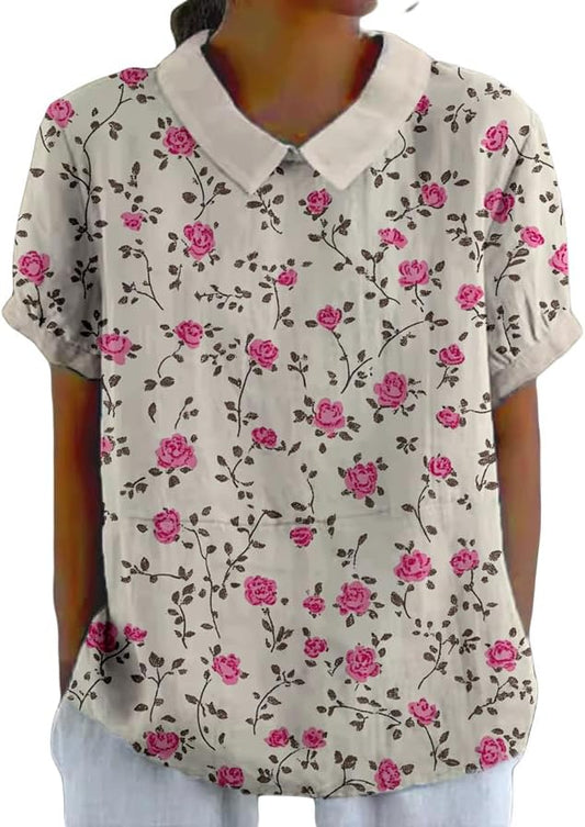 10-pink Floral Beige