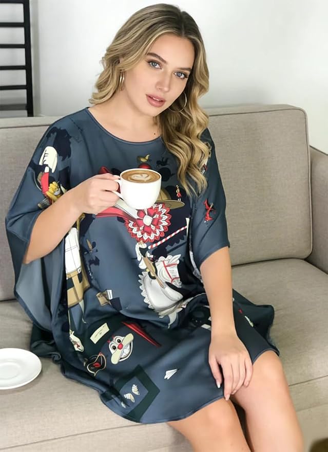 Cartoon Pattern Blue Gray