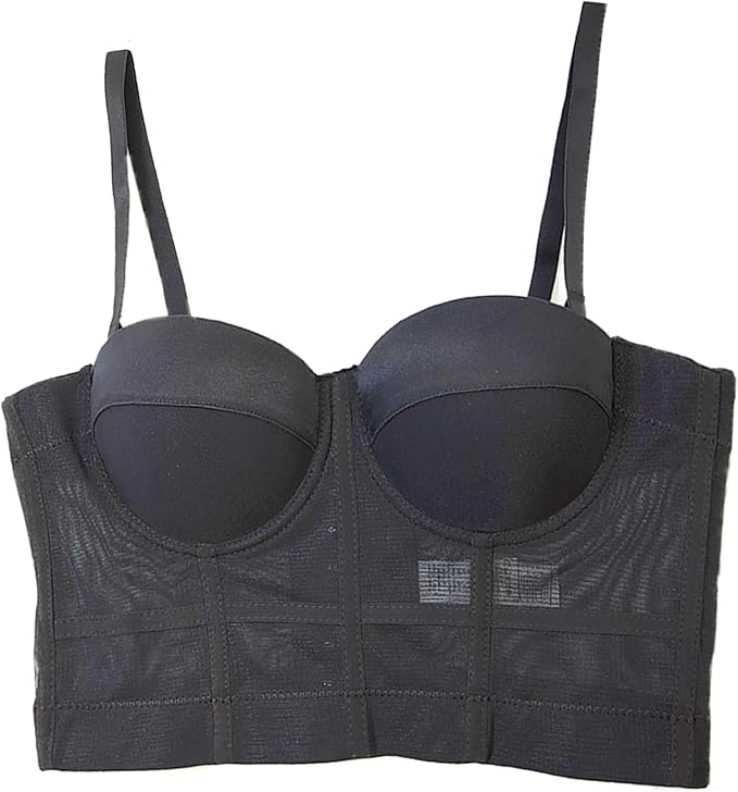 Mesh Breath Crop Top Black