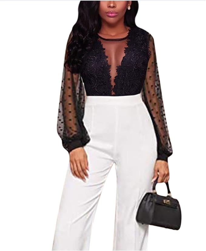 A Black Polka Dot Long Sleeve