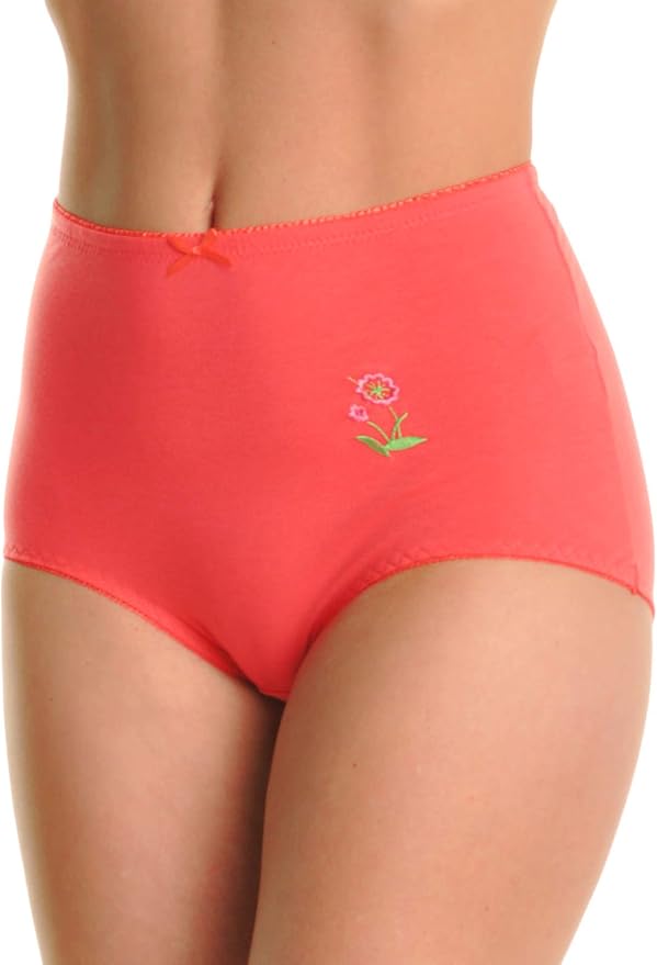 6 Pack: Full Coverage Panties W/ Wild Flower Design