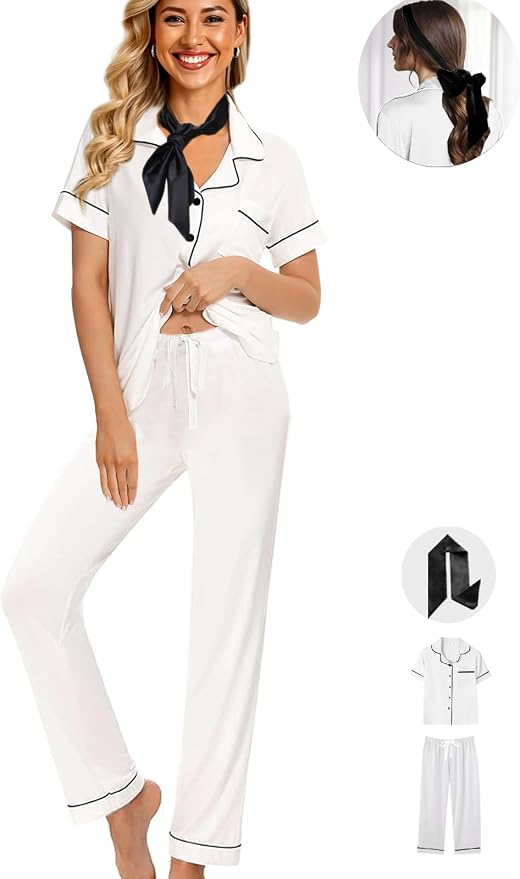 White With Black Color Piping