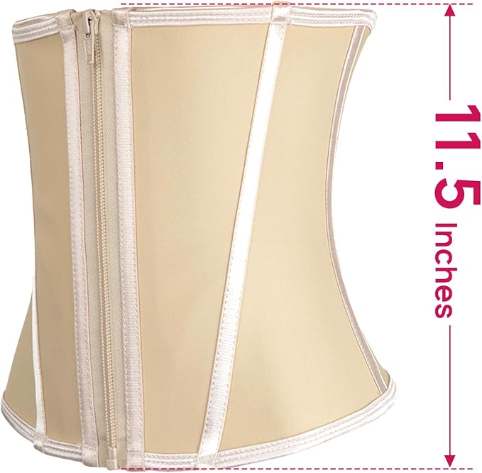 Beige (11.5'' Short Torso, 9 Steel Bones, Zipper)