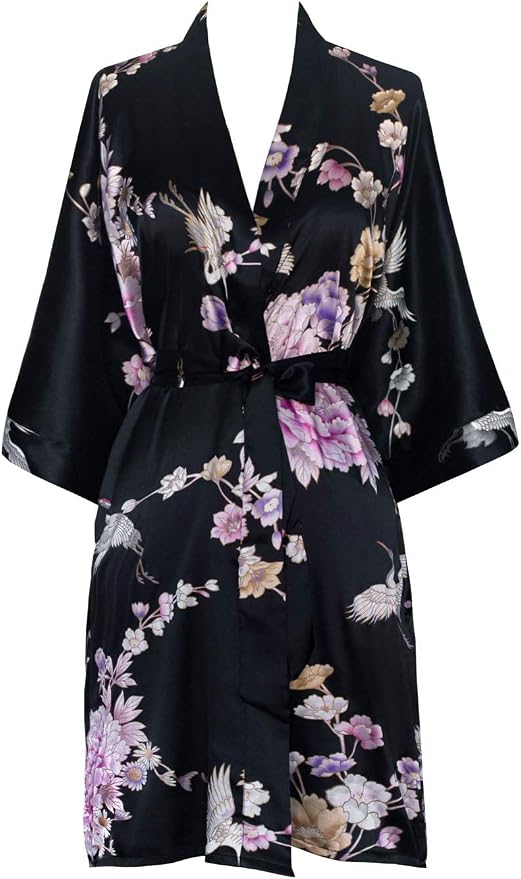 Chrysanthemum & Crane - Black