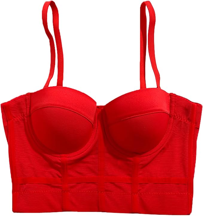 Mesh Breath Crop Top Red