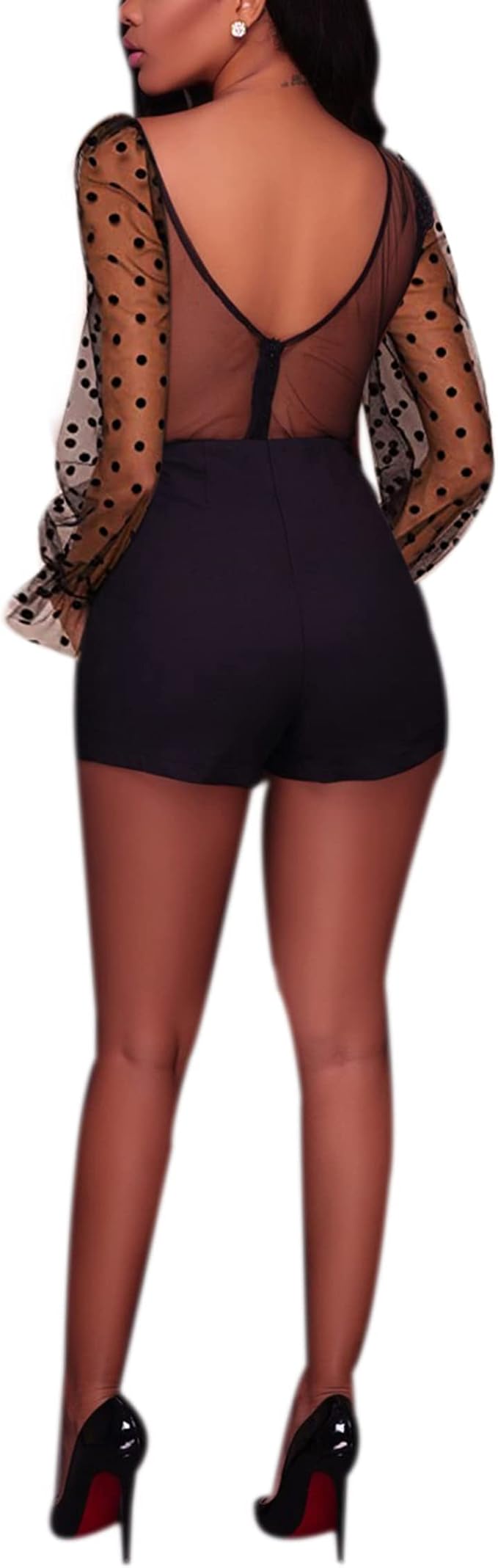 A Black Polka Dot Long Sleeve