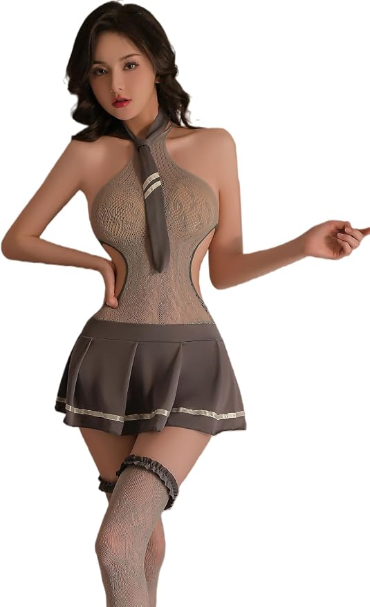 Grey Sheer School Girl