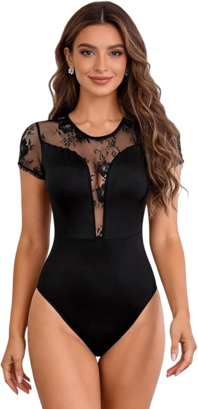 A Black Lace Short Sleeve