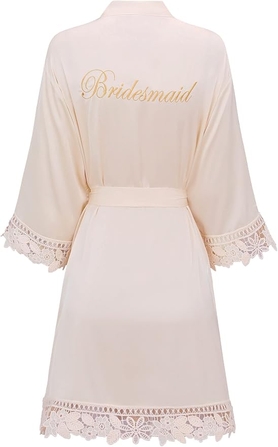 Bridesmaid-lace Champagne