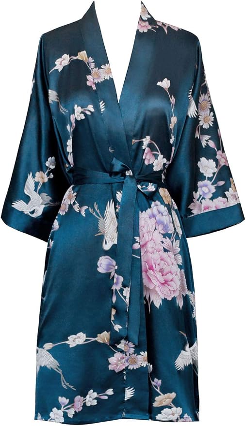Chrysanthemum & Crane - Navy
