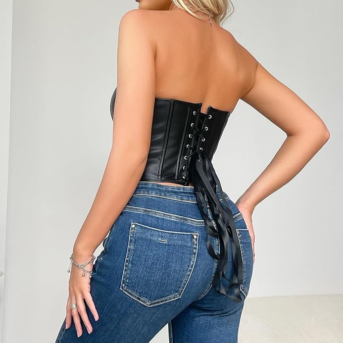 Black Leather Crop